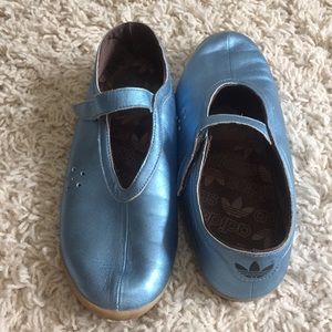 Adidas, metallic blue shoes for women